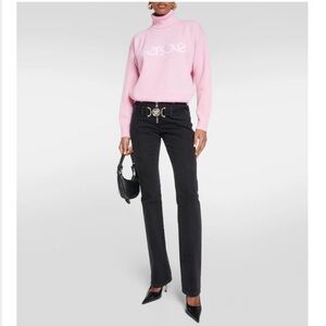 NWT Versace Wool Rib Knit Sweater PALEPINK